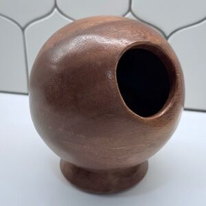 MCM VTG Atomic Orb Ball Sphere Globe Wood Nut Rice Pen Holder Mid Century Price